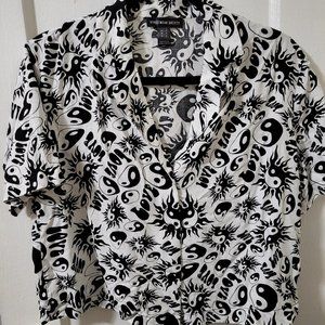 street wear society yingyang crop blouse